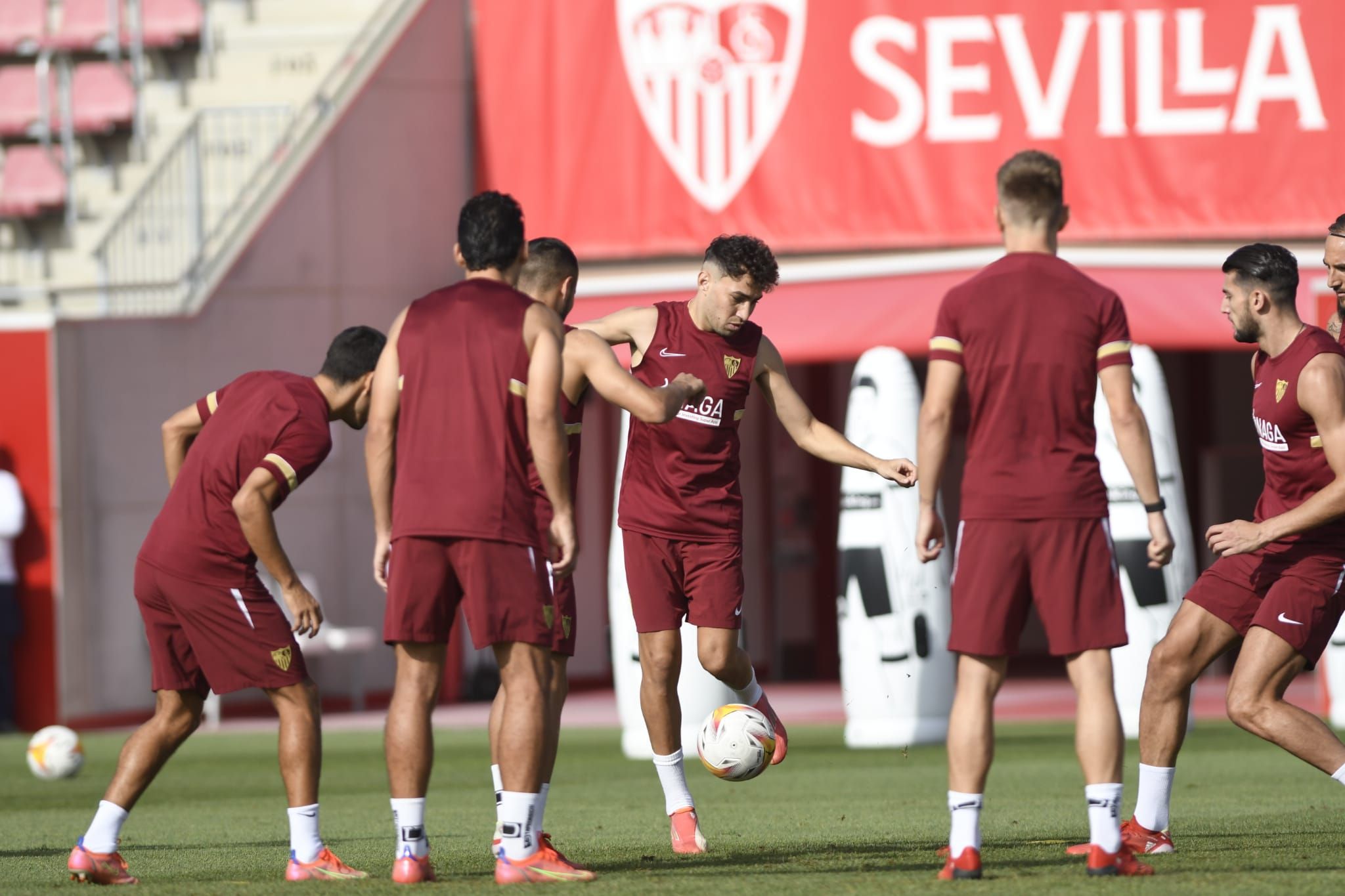 Munir, en el entrenamiento de este domingo.