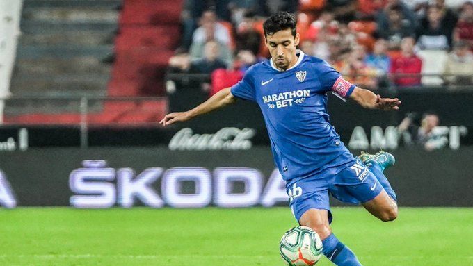  Jesús Navas, en el partido entre el Valencia y el Sevilla..