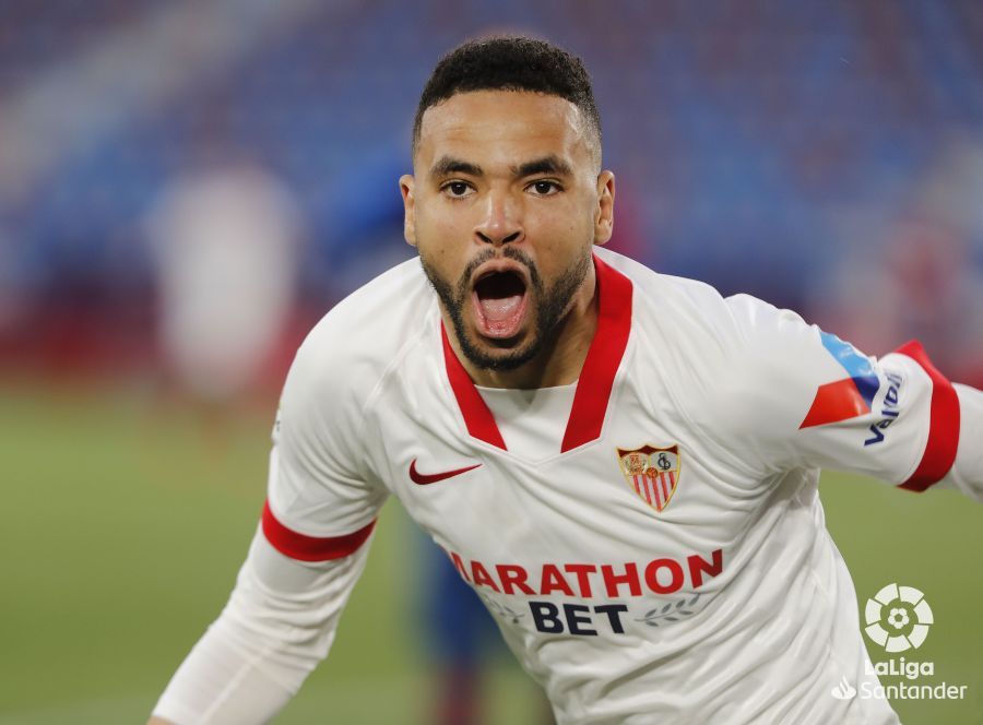  En-Nesyri celebra su gol en el Ciutat de Levante.
