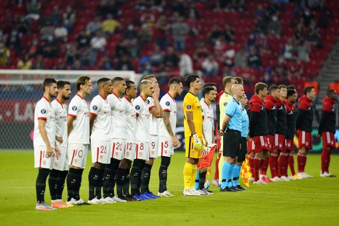 Once del Sevilla ante el Bayern en la Supercopa de Europa.