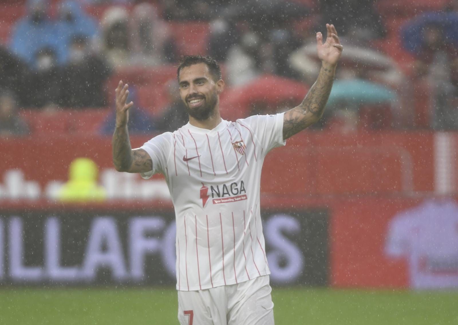  Suso, en el Sevilla-Alavés, su último partido con el Sevilla.