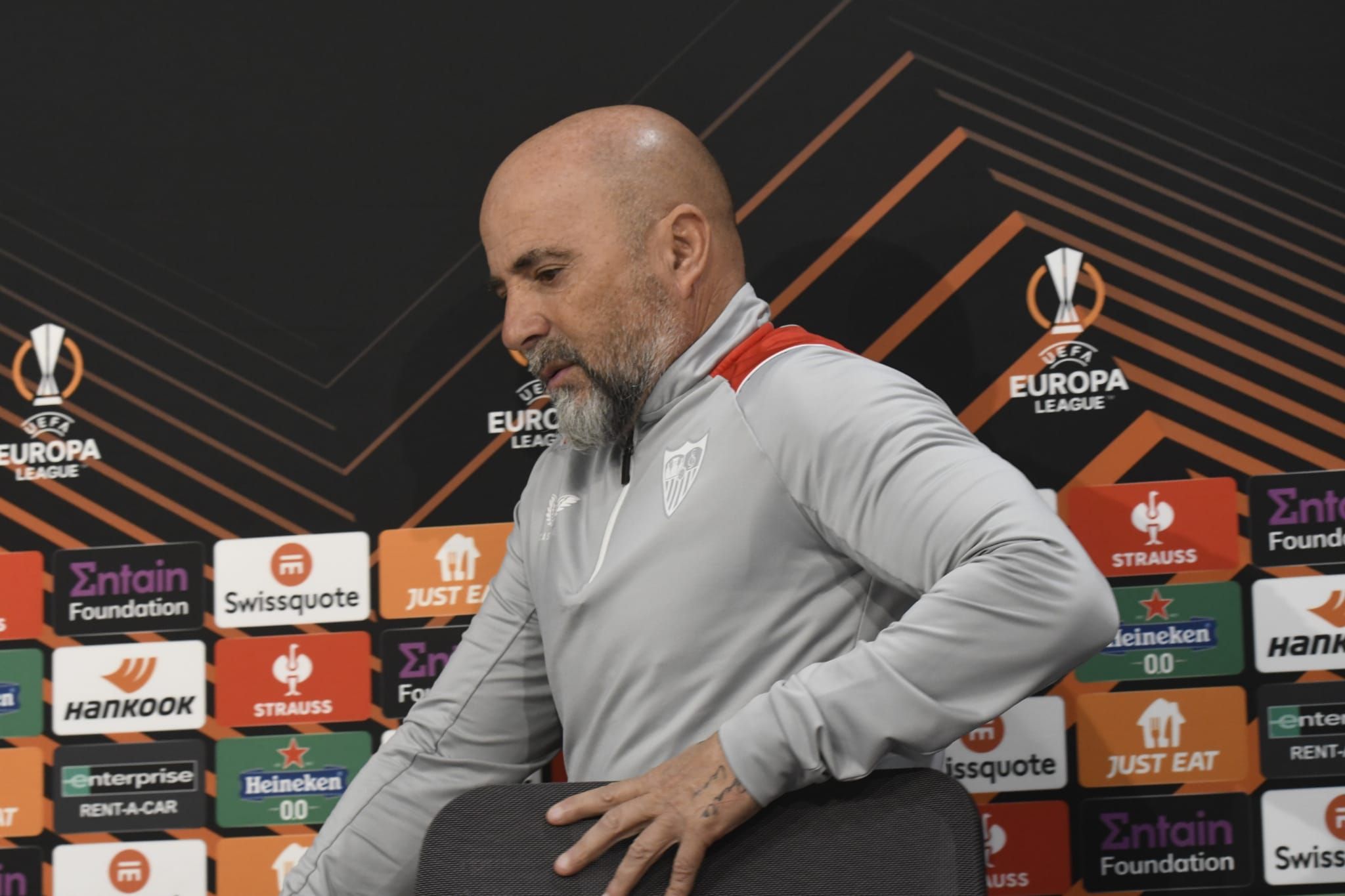 Sampaoli, en la rueda de prensa previa al partido ante el Fenerbahçe.