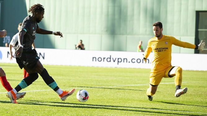  Sergio Rico, en el partido de pretemporada ante el Liverpool.