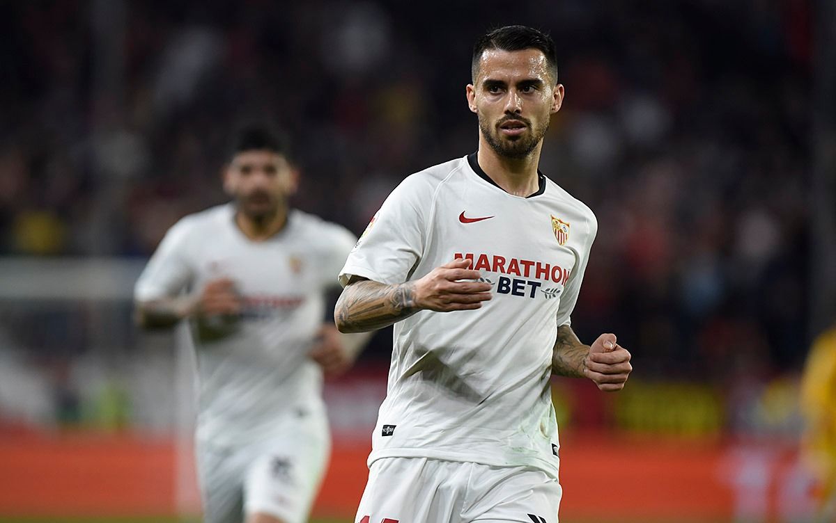  Suso, en su debut con el Sevilla