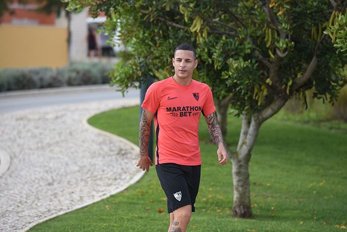 Arana, en un entrenamiento de la pretemporada.