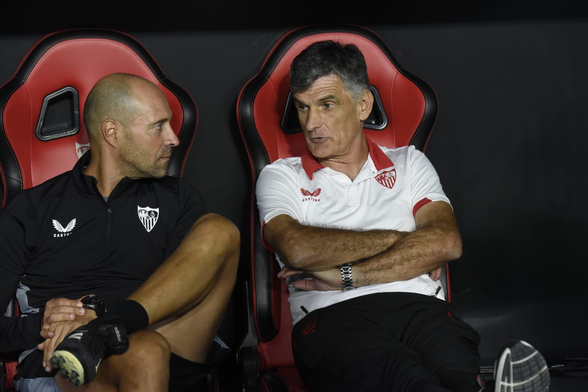  José Luis Mendilibar, en el Sevilla FC-RC Lens.