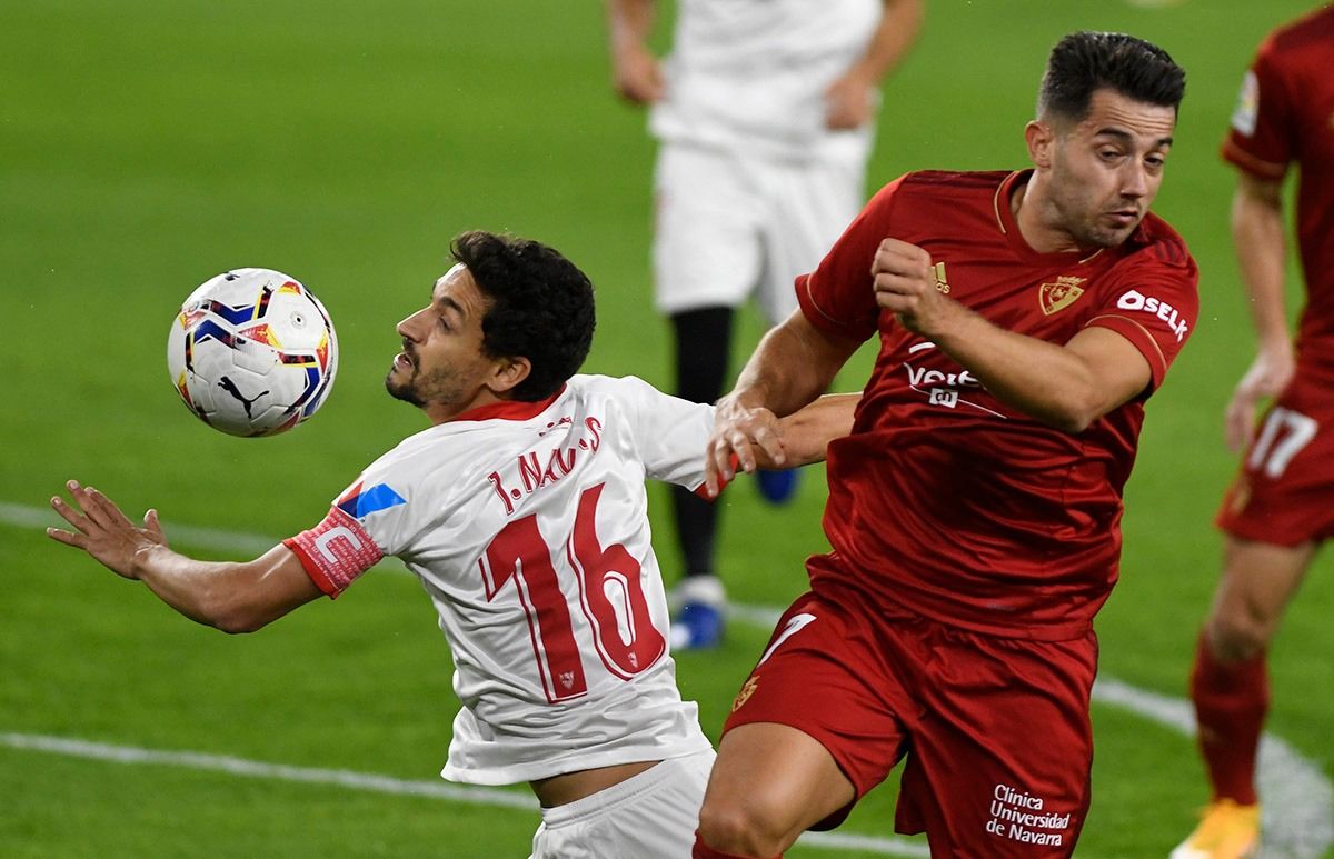 Jesús Navas, en el Sevilla-Osasuna.