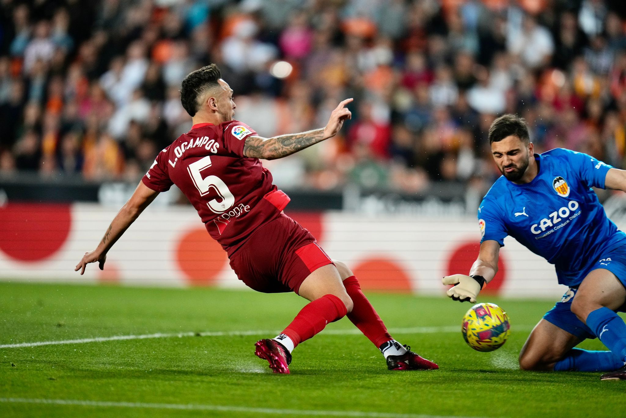  Ocampos, en el Valencia-Sevilla.