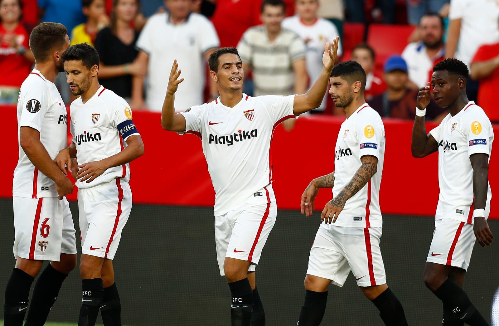  Ben Yedder celebra su peimer gol
