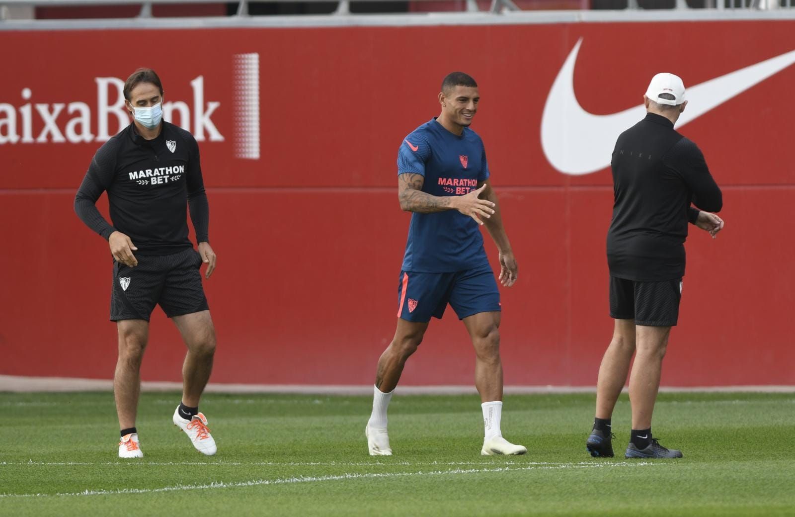  Diego Carlos, en un entrenamiento de esta temporada.