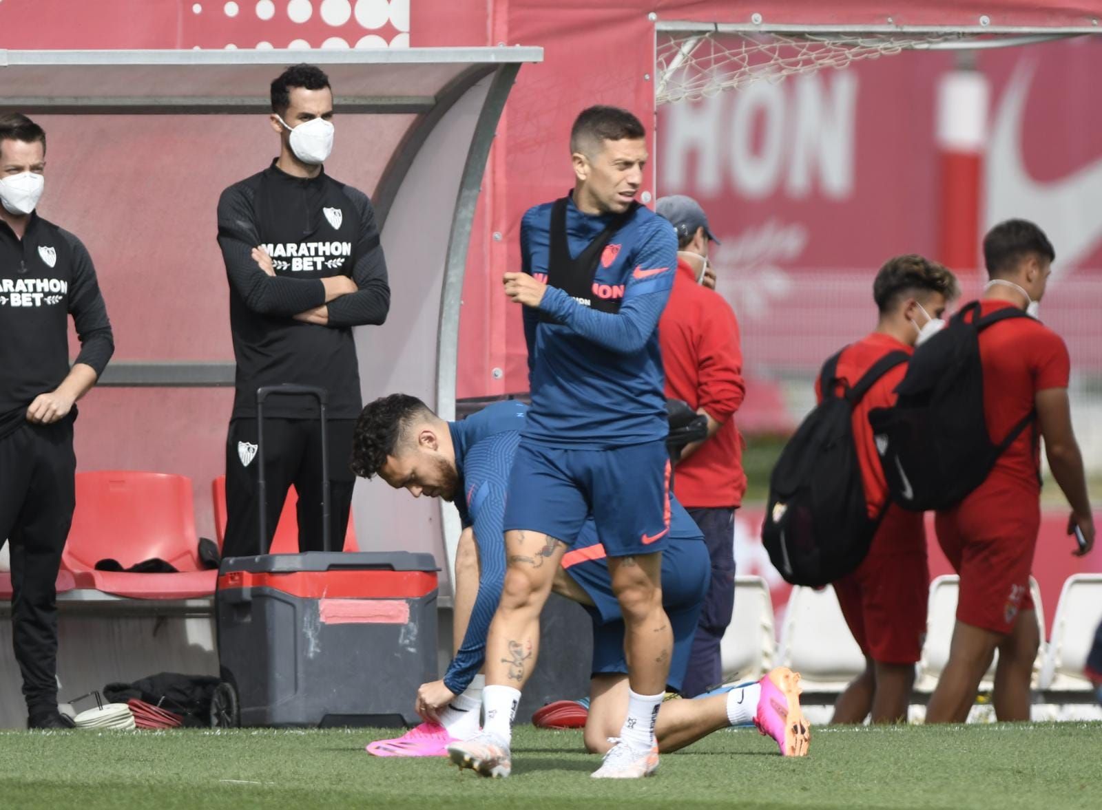  Papu Gómez, en un entrenamiento de esta semana.