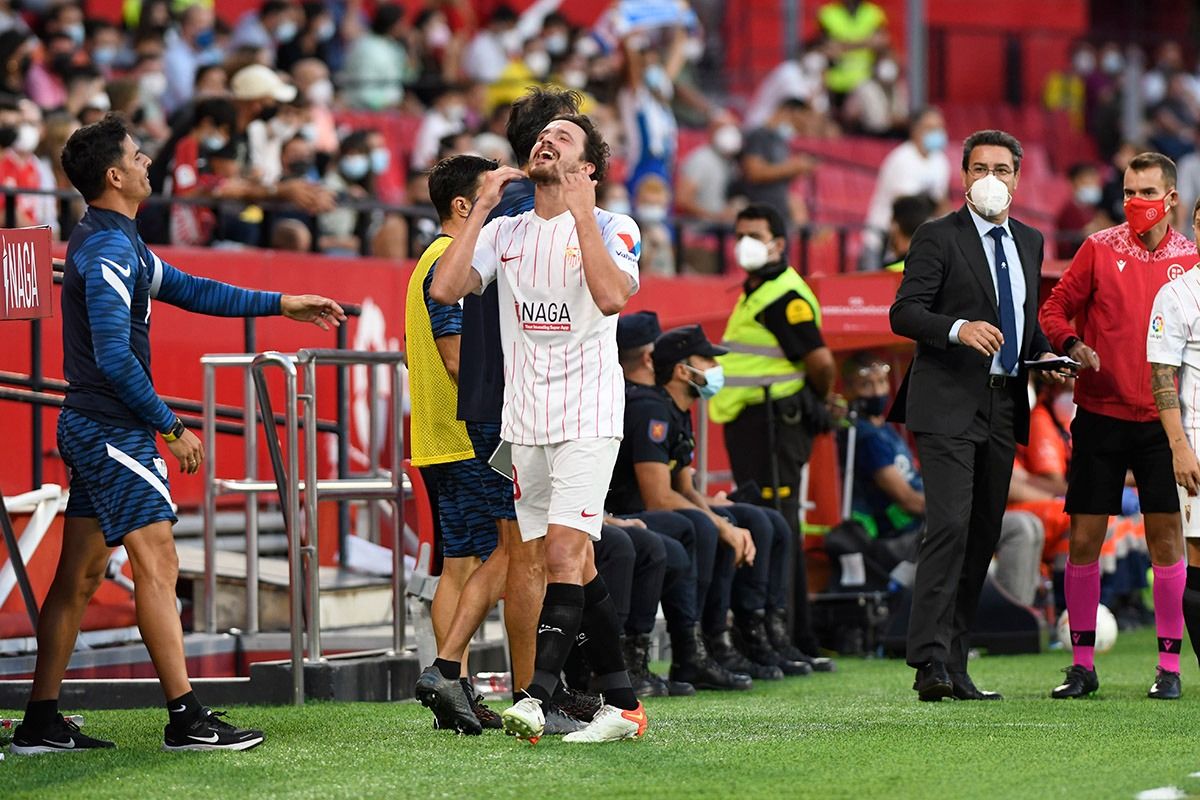 Delaney lamenta su expulsión ante el Espanyol.