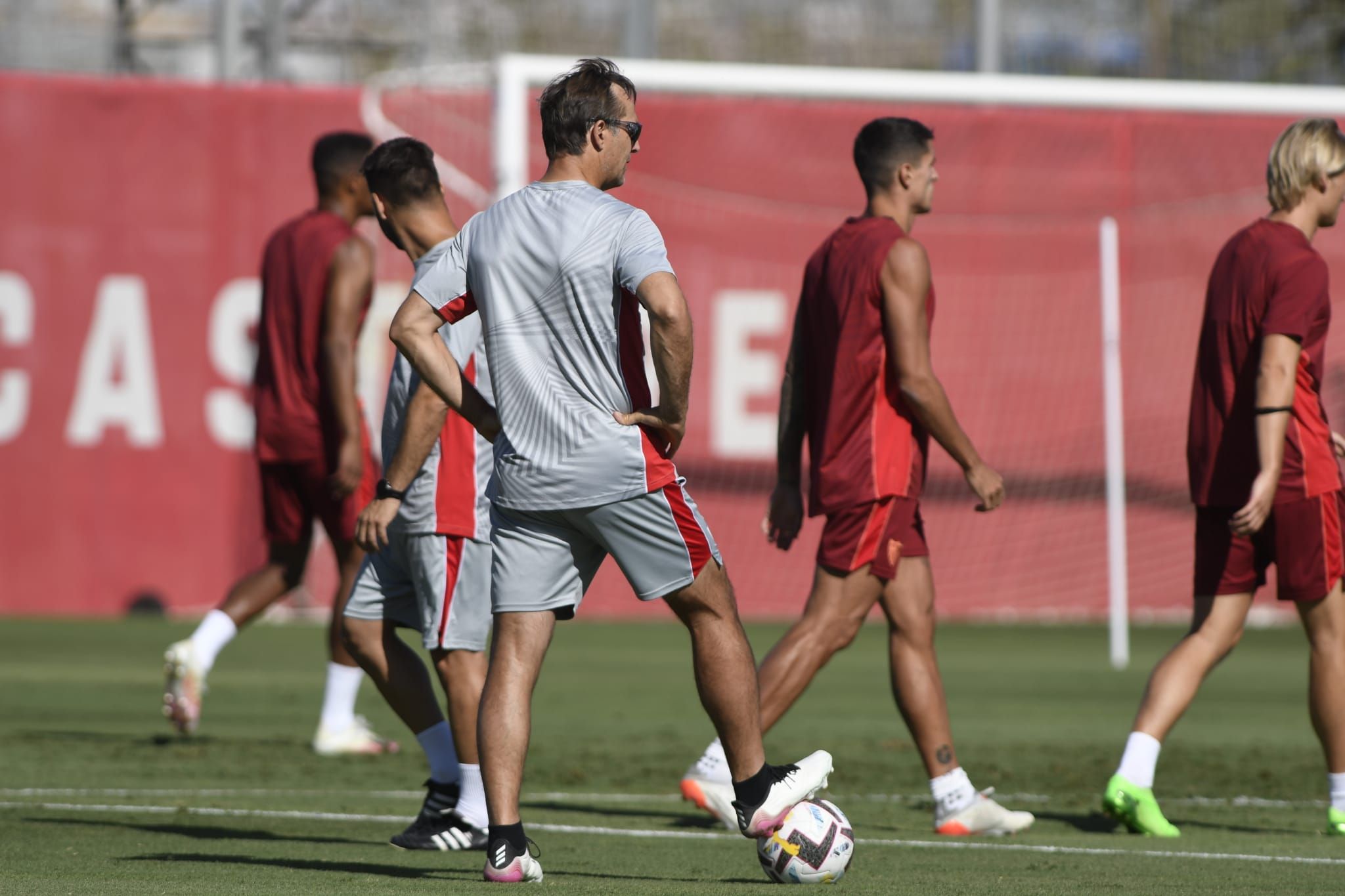  Lopetegui, en la sesión del Sevilla.
