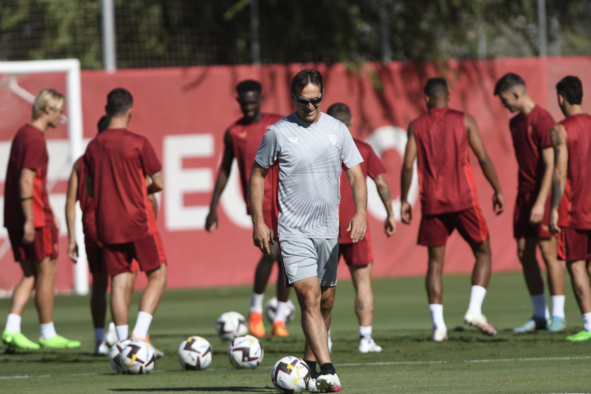  Lopetegui, en la sesión del Sevilla.