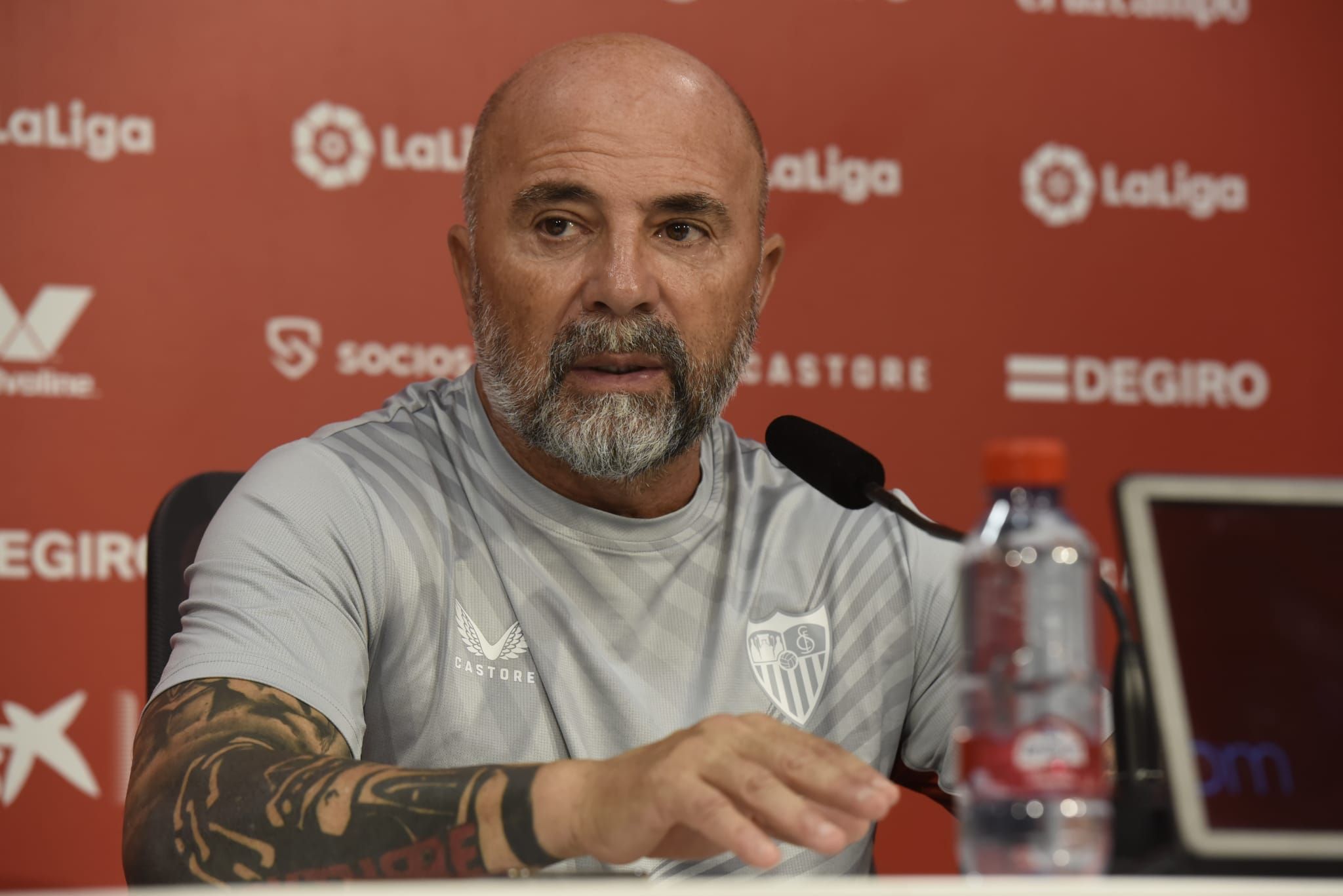 Sampaoli, en sala de prensa.
