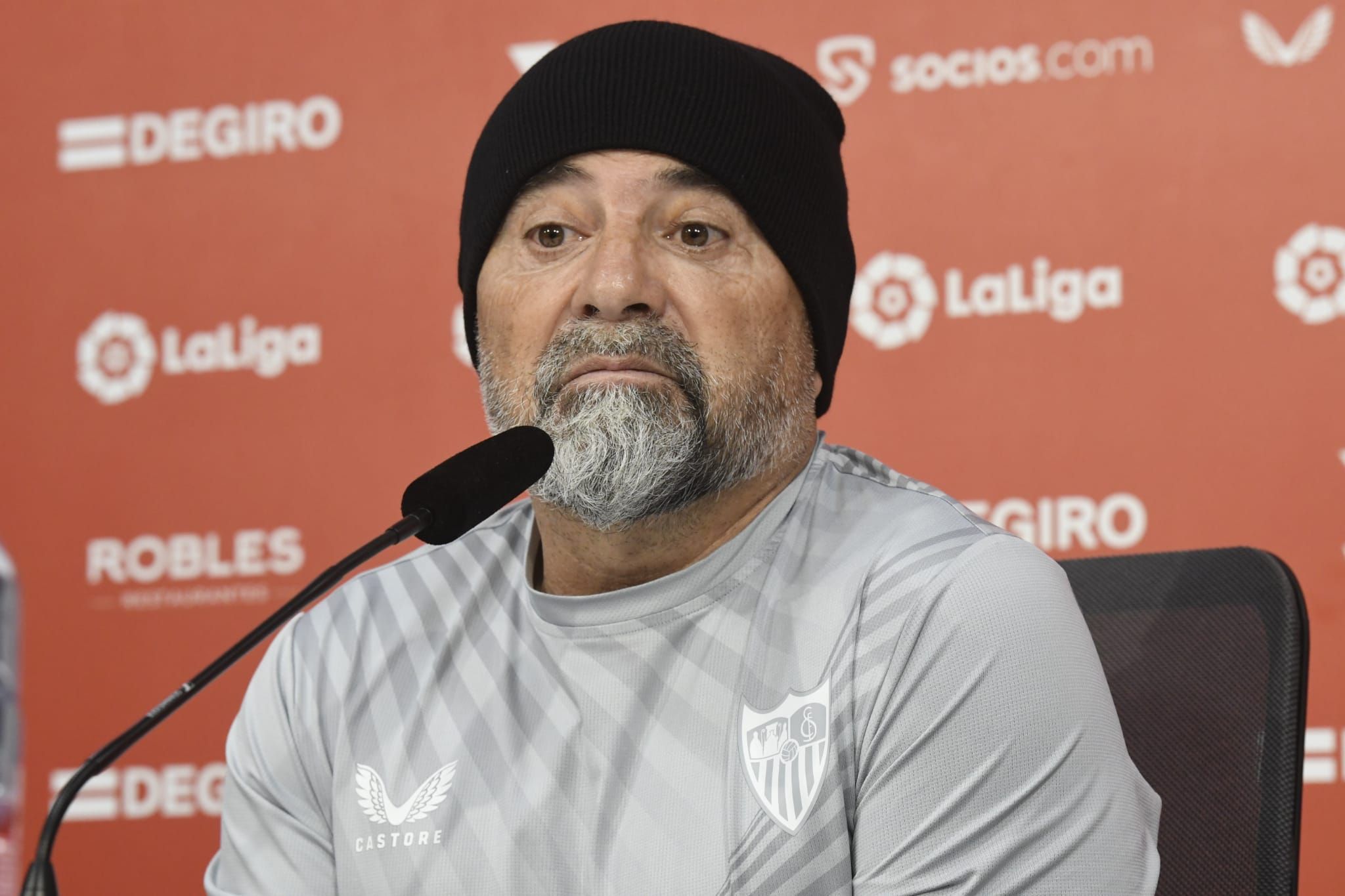  Jorge Sampaoli, que habló este viernes de Ocampos, en sala de prensa.