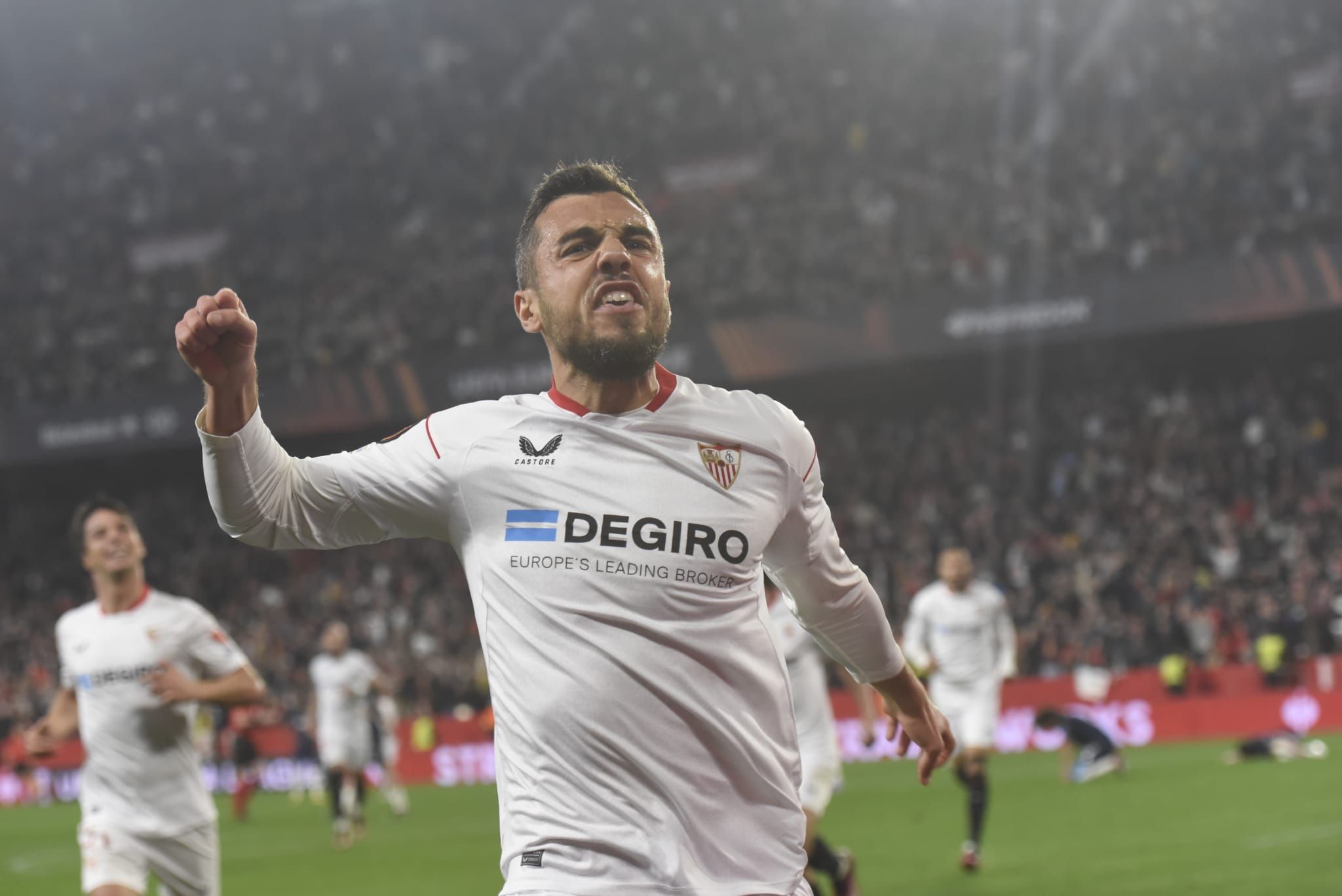 Celebración del gol de Joan Jordán.