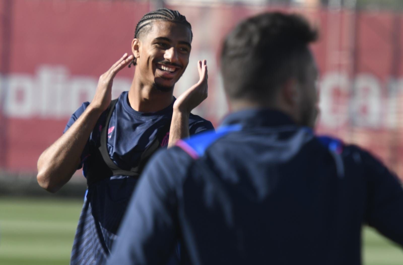  Loïc Badé, en el entrenamiento de este miércoles.