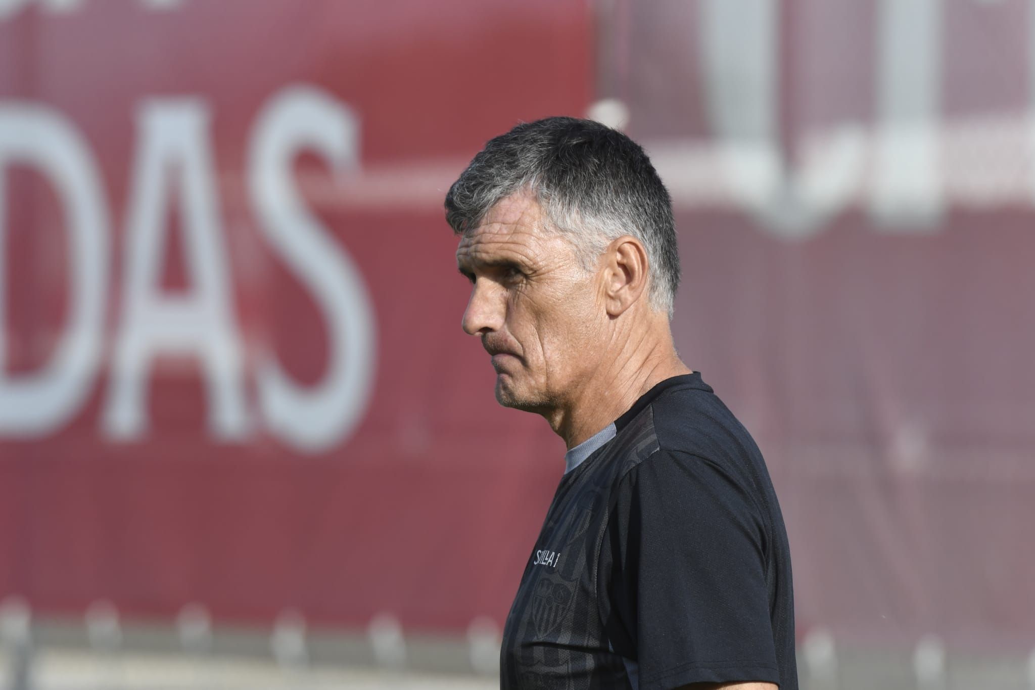  Mendilibar, en el entrenamiento del viernes.