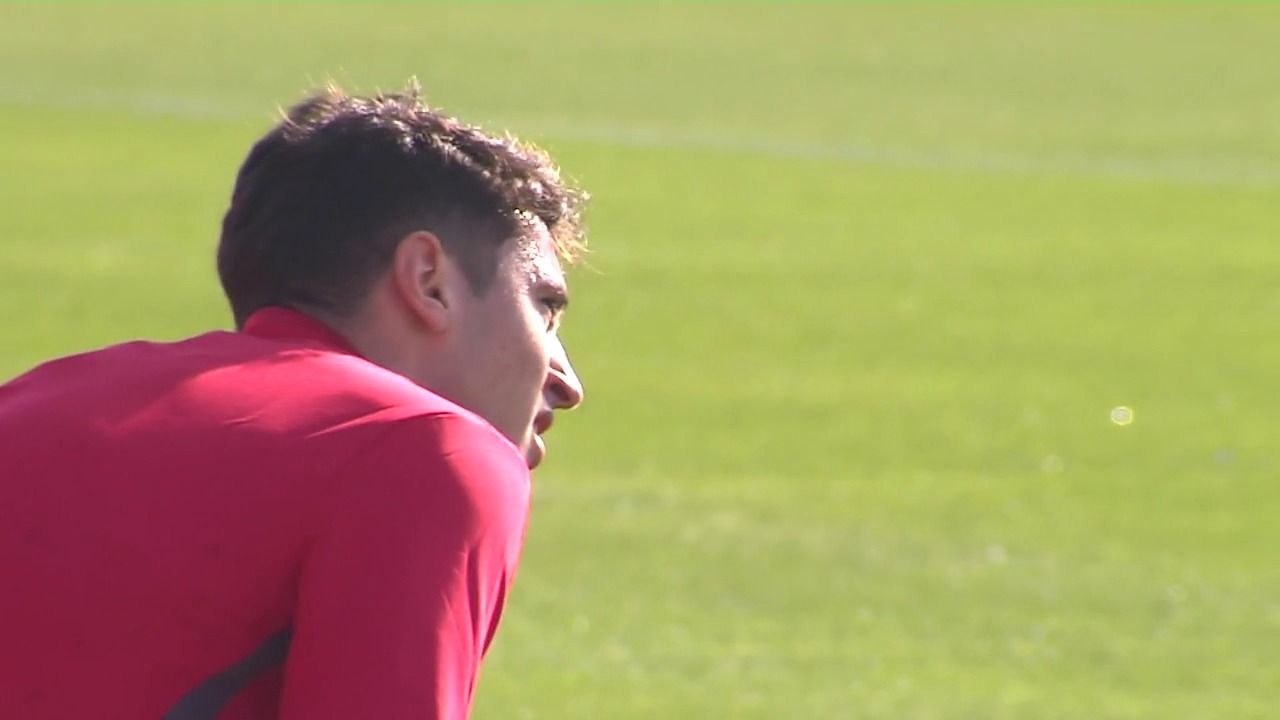  Alejo Véliz, en su primer día en el Sevilla.