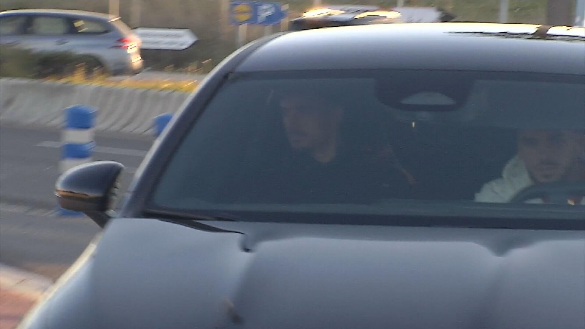 Kike Salas, a la llegada al entrenamiento