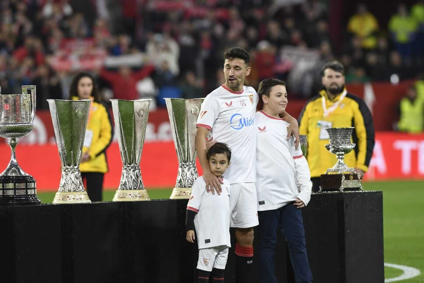 Jesús Navas, en el inicio del Sevilla-Celta.