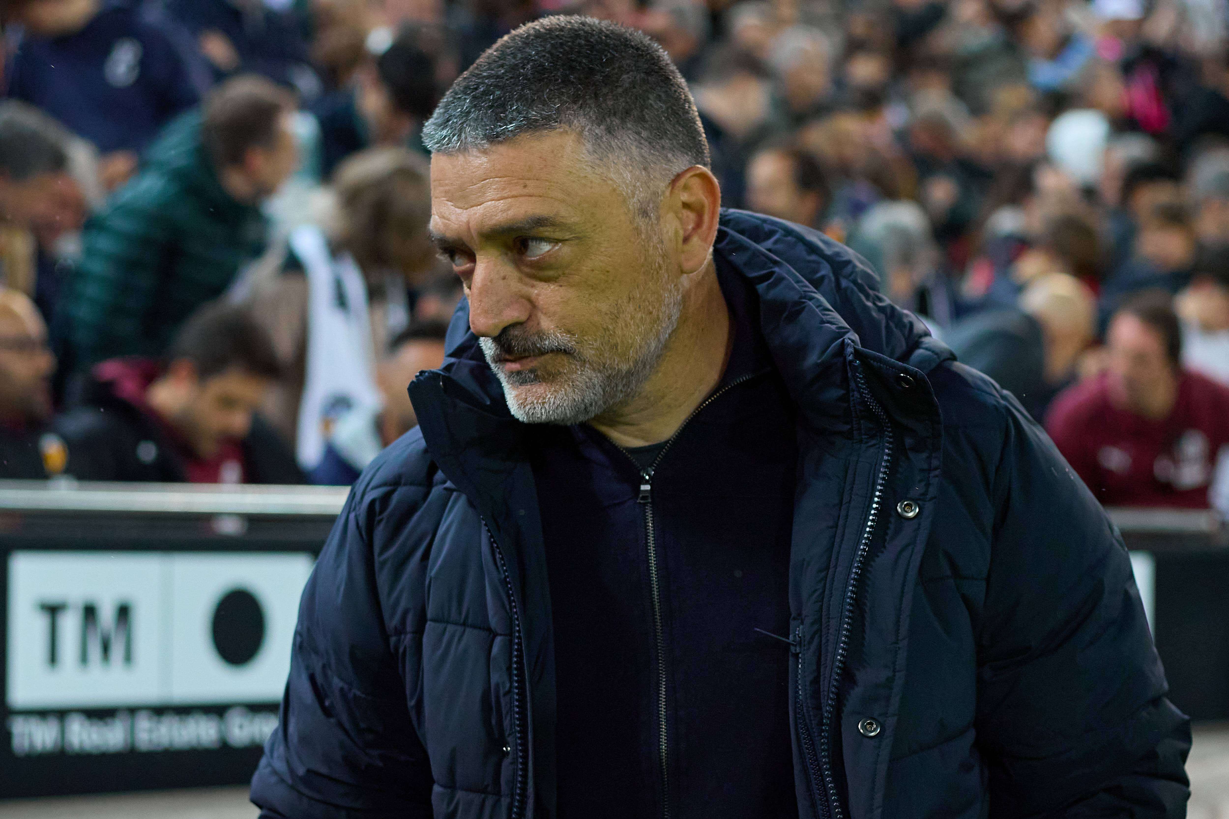 García Pimienta, en el Valencia-Sevilla.