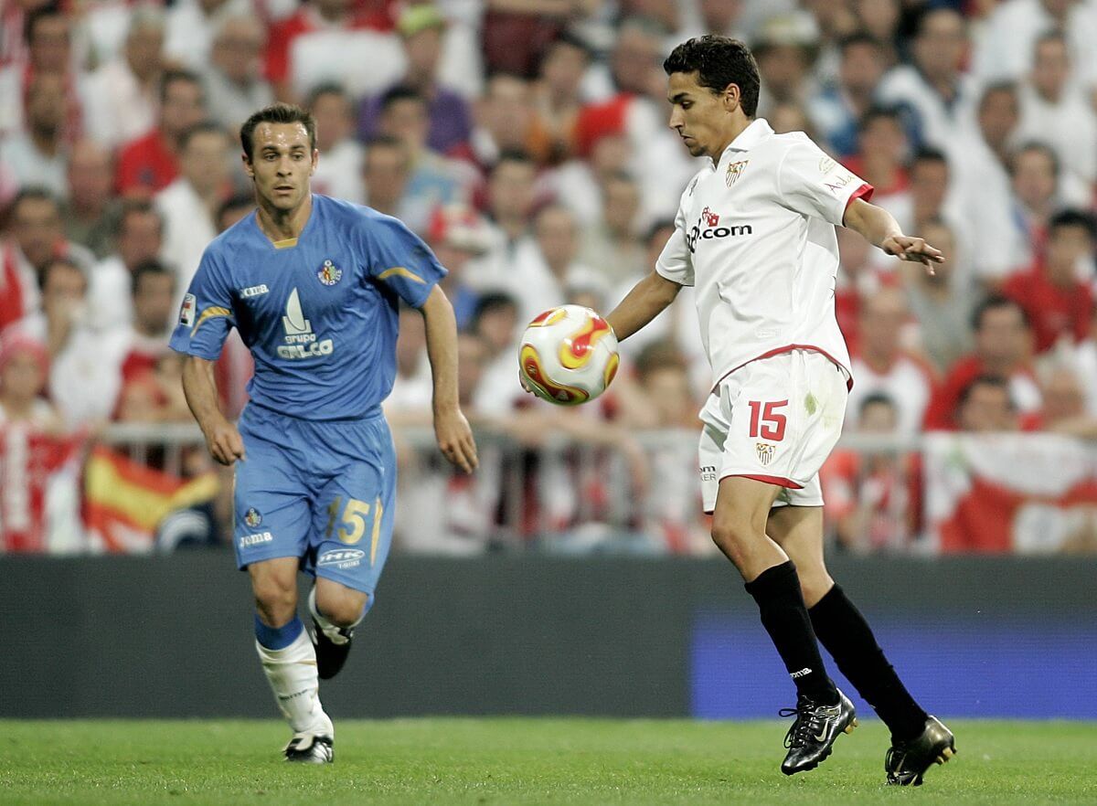  Jesús Navas, en la final de la Copa del Rey de 2007 en el Santiago Bernabéu.