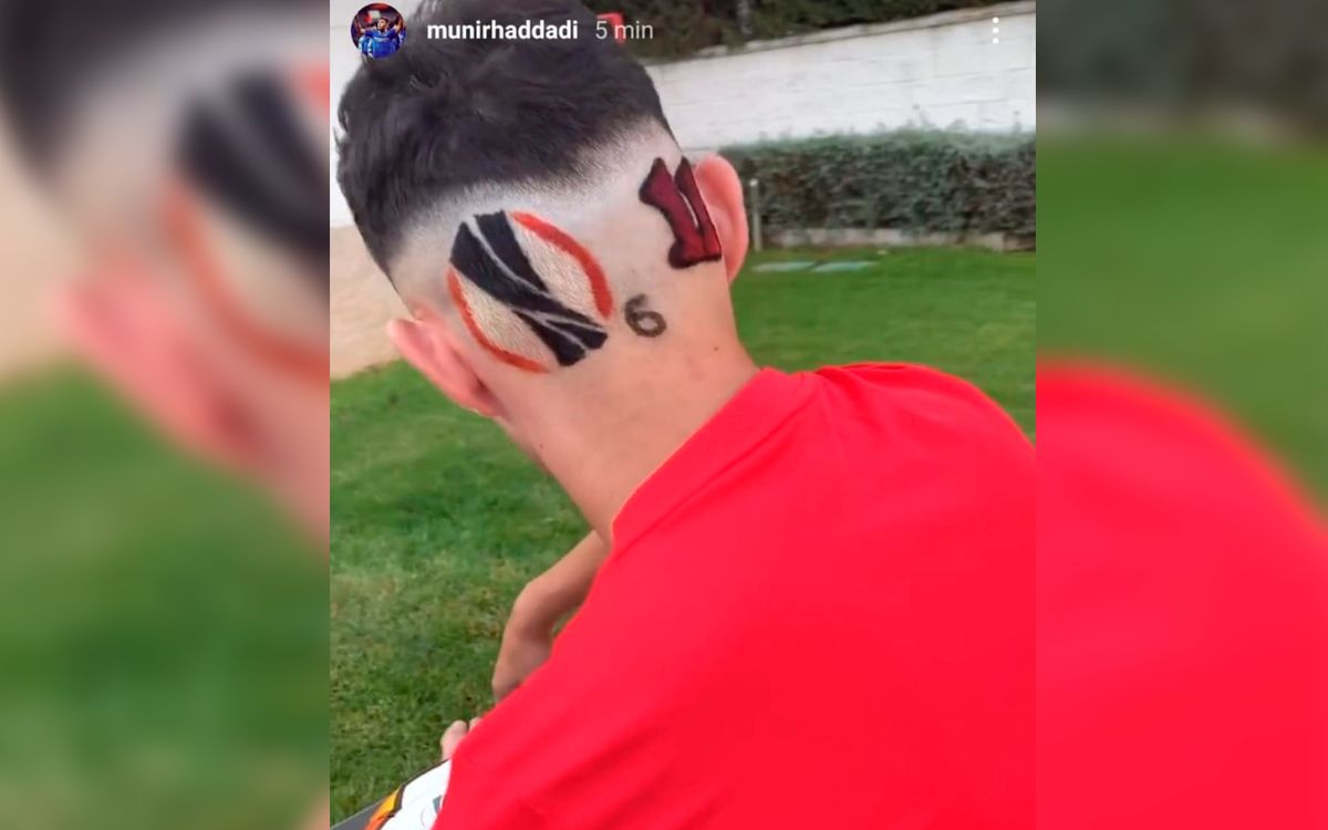  El peinado de Munir conmemorativo por la Europa League.