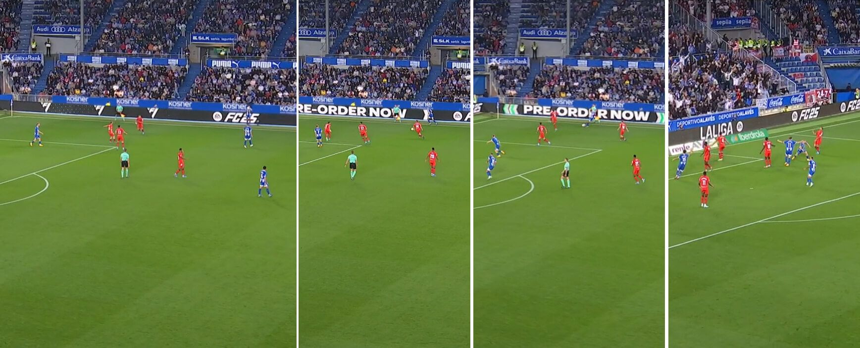 La secuencia del gol del Alavés.