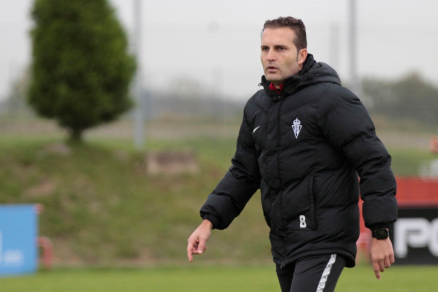  Rubén Baraja, durante un entrenamiento del Sporting de Gijón.
