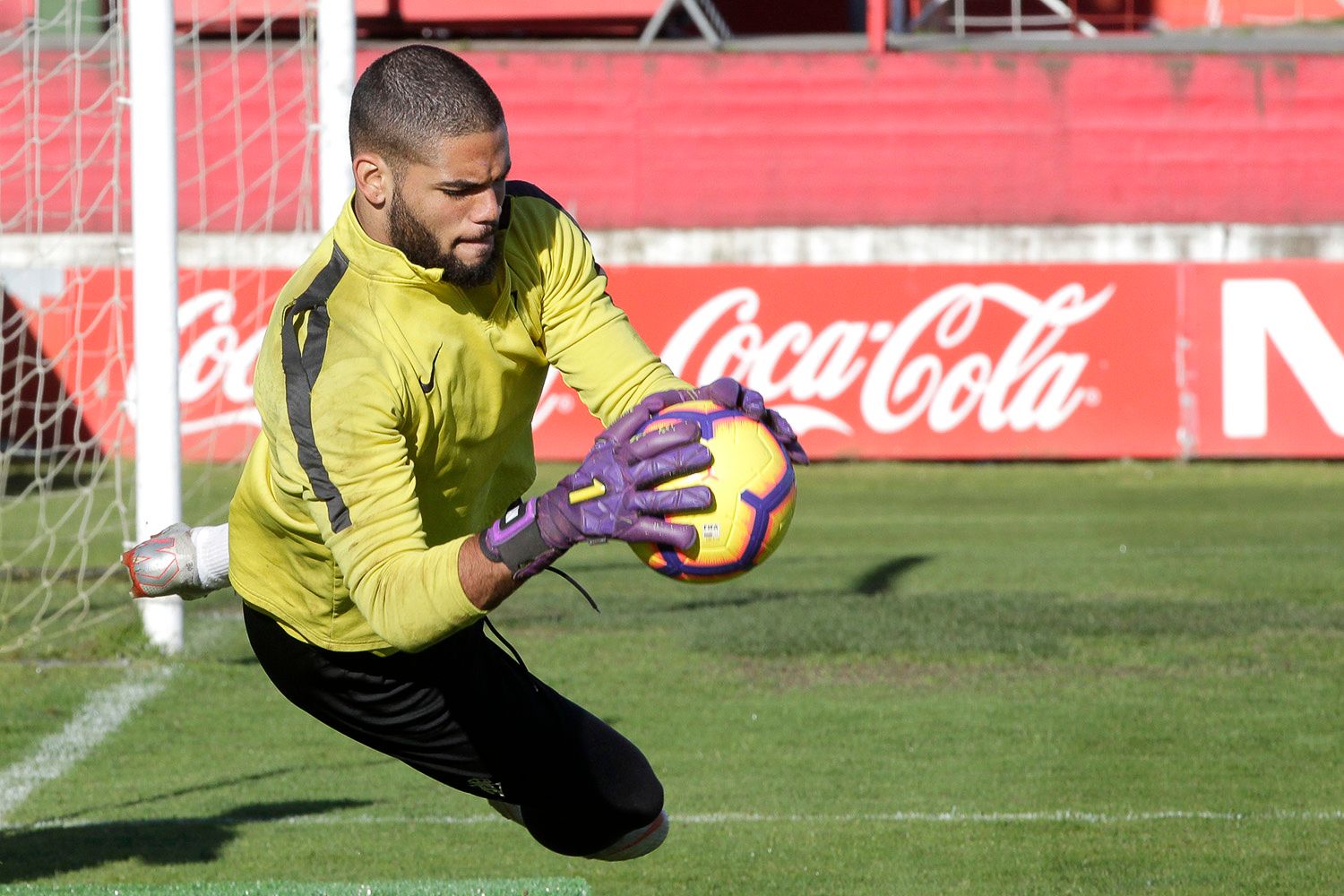  Christian Joel, durante un entrenamiento del Sporting.