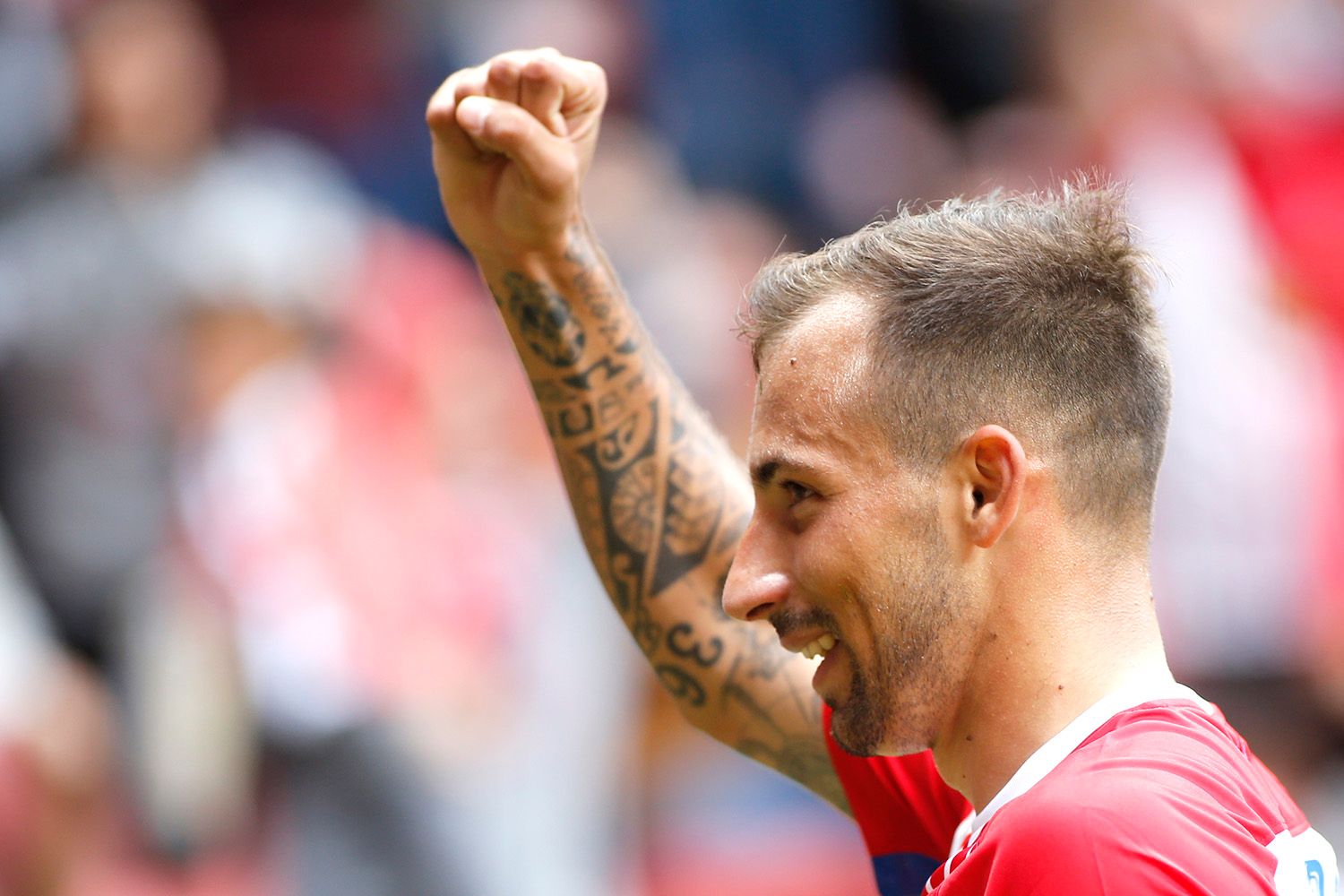  Aitor García celebra uno de sus tantos.