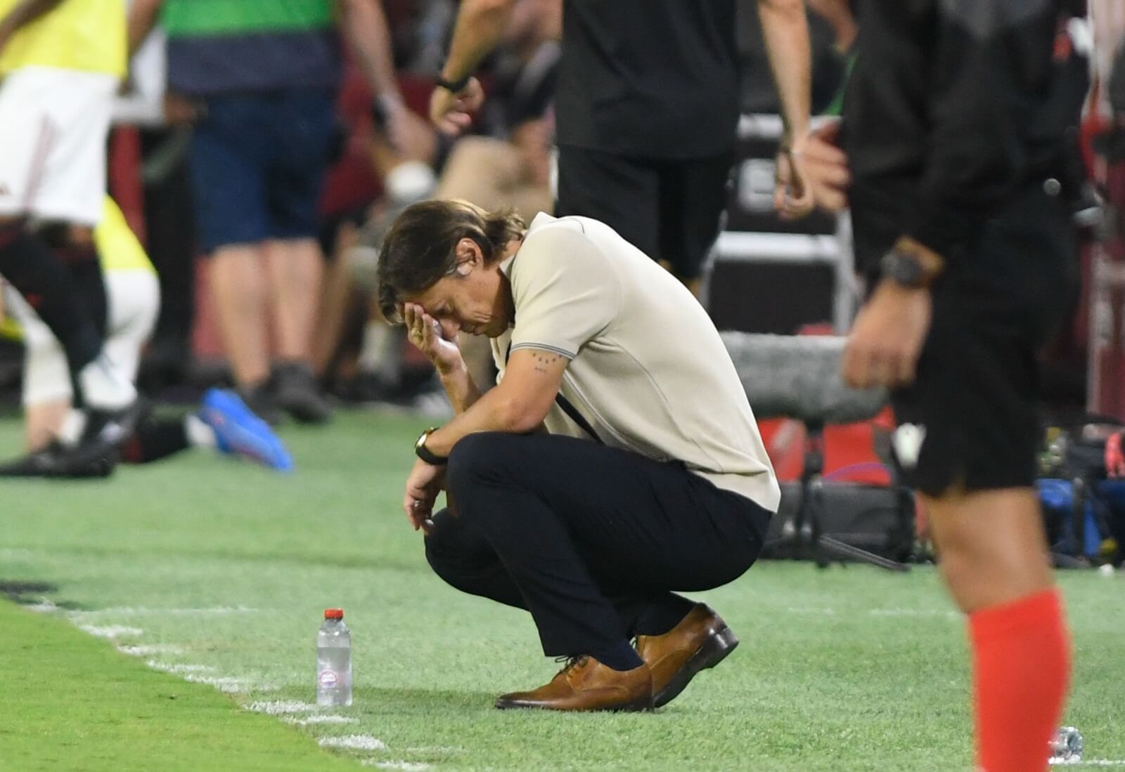 Almeyda se lamenta de un gol del Getafe