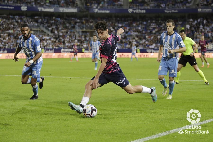  Jordan Carrillo, en el Málaga-Sporting.
