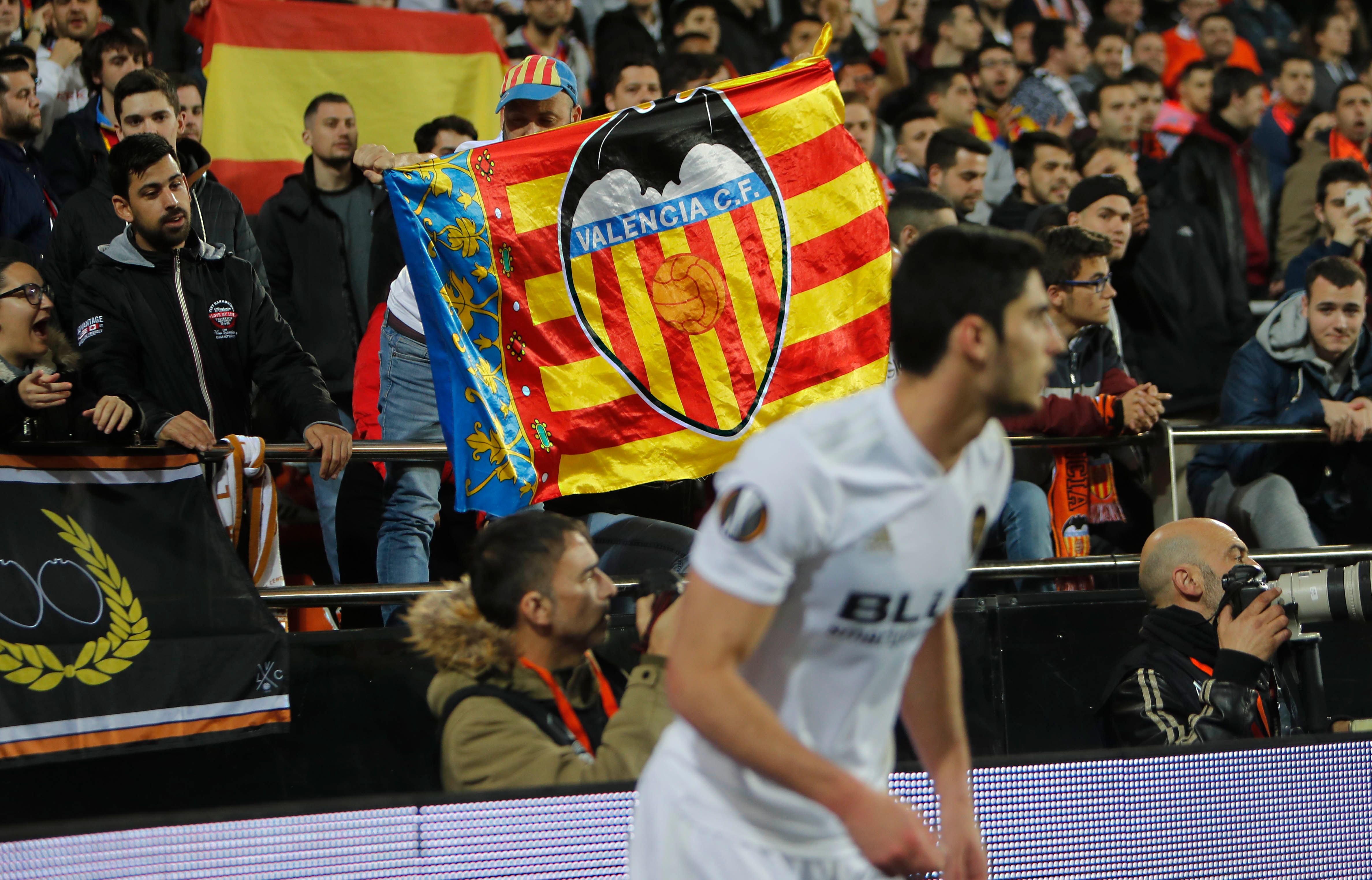 Afición en el Valencia-Celtic.