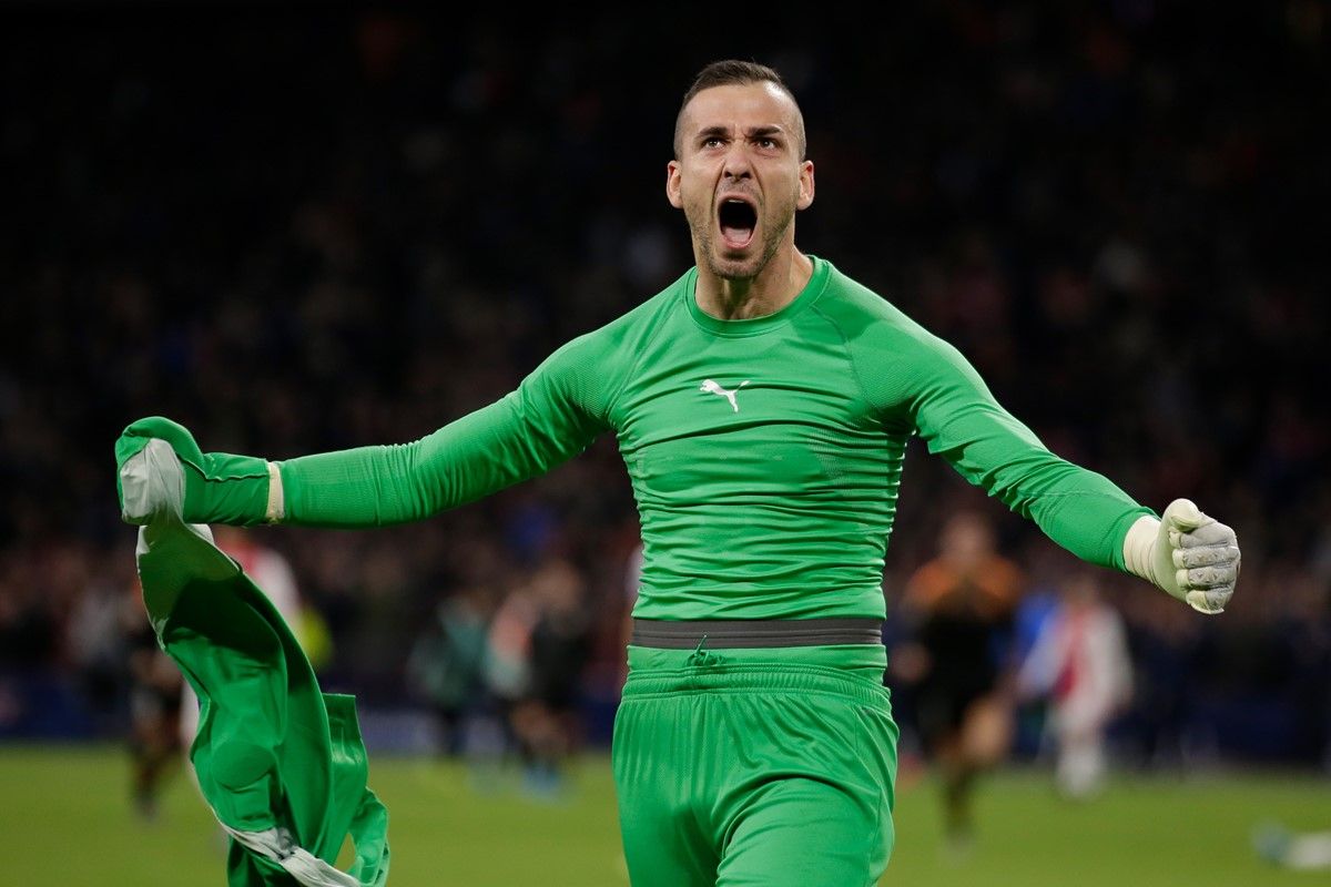  Jaume celebra el pase a octavos de Champions.