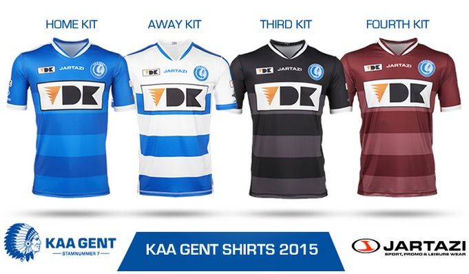 Las cuatro camisetas del conjunto belga.