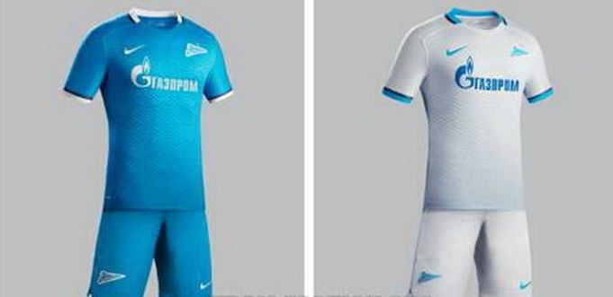 Primera y segunda equipación del Zenit de la temporada 2015-16