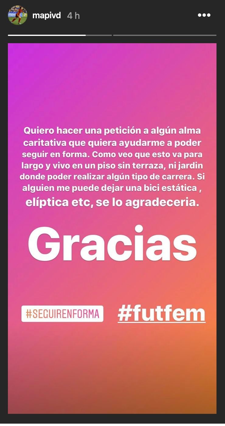  Mari Paz Vilas pide ayuda para poder entrenarse