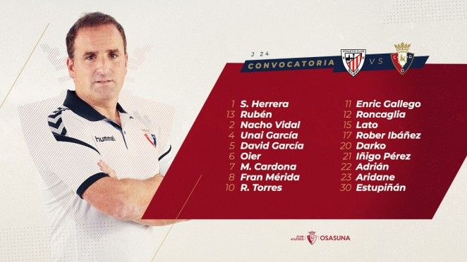 Toni Lato se estrenó en la convocatoria del CA Osasuna contra el Athletic.