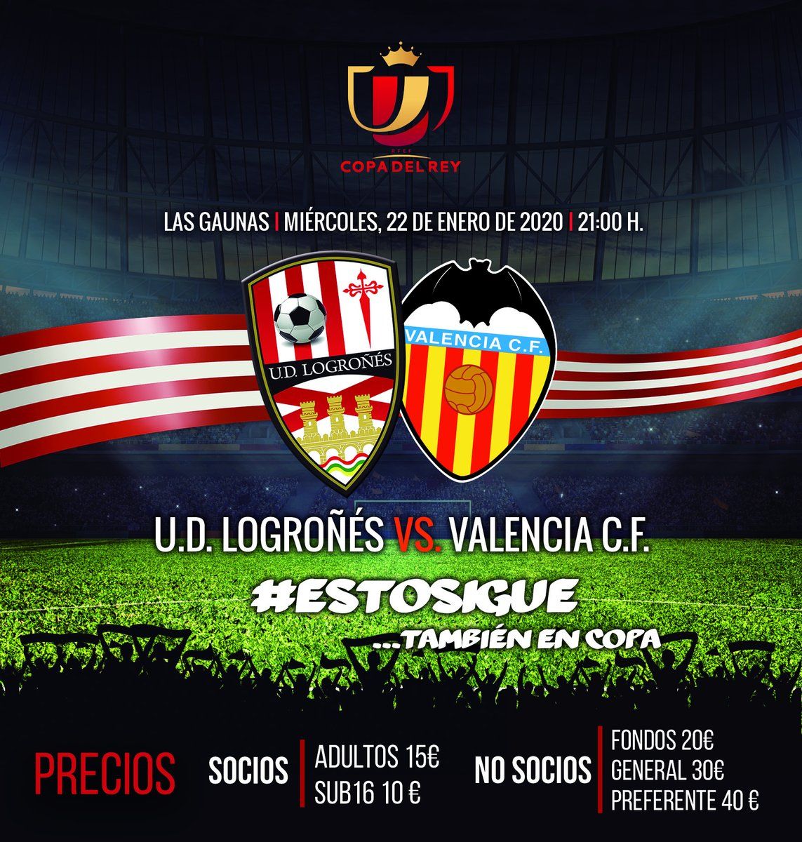  Entradas a la venta para el Logroñés-Valencia