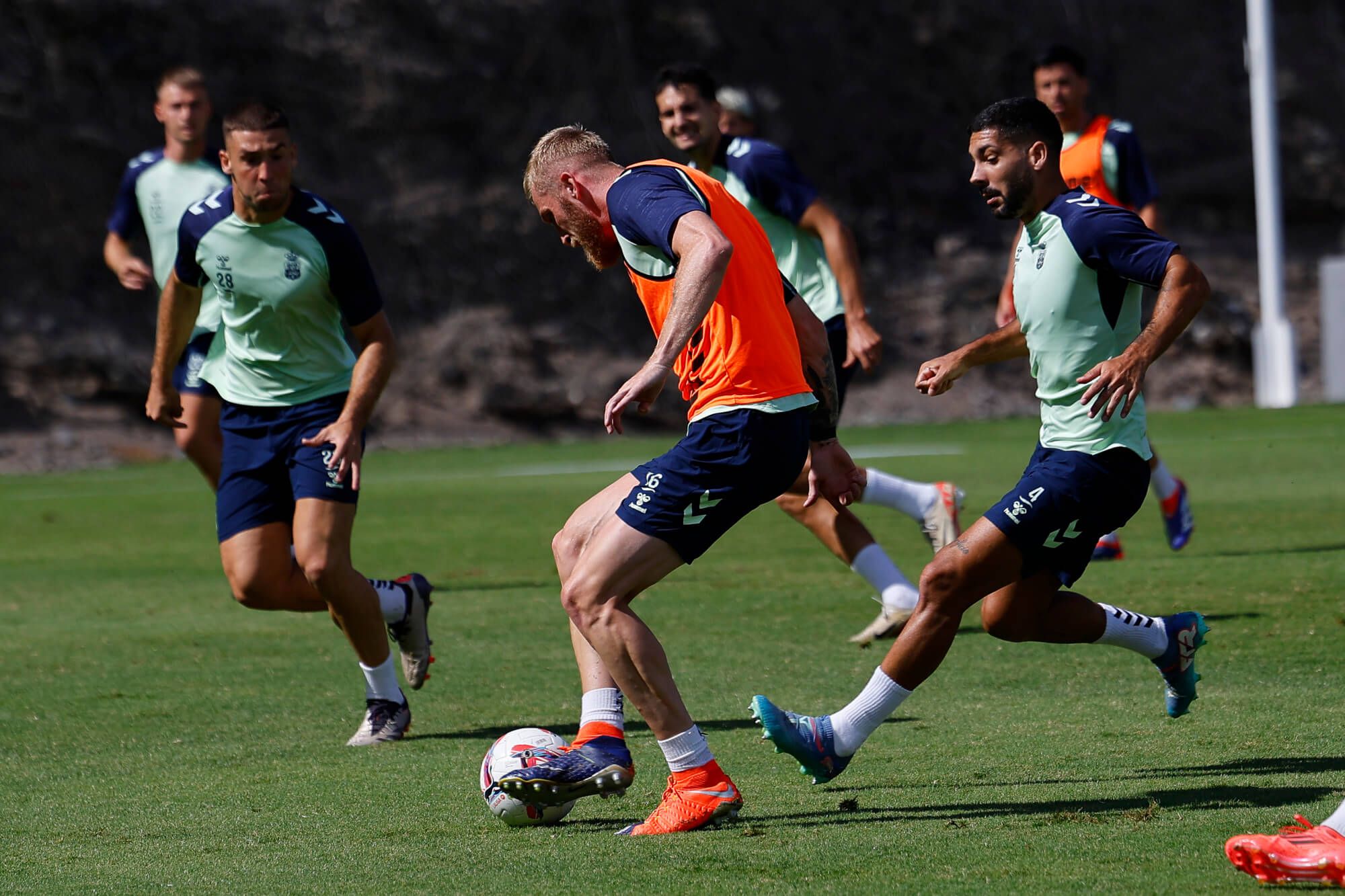  Oli McBurnie, en un entrenamiento de Las Palmas.