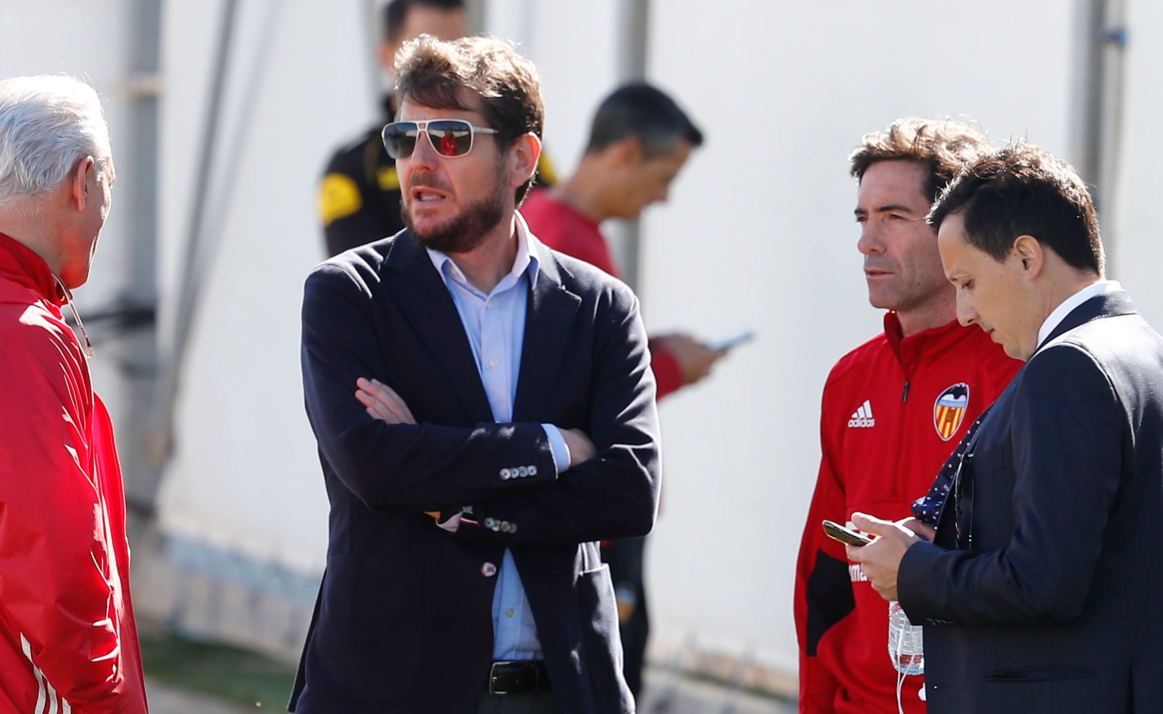  Alemany durante un entrenamiento con Marcelino y Longoria.