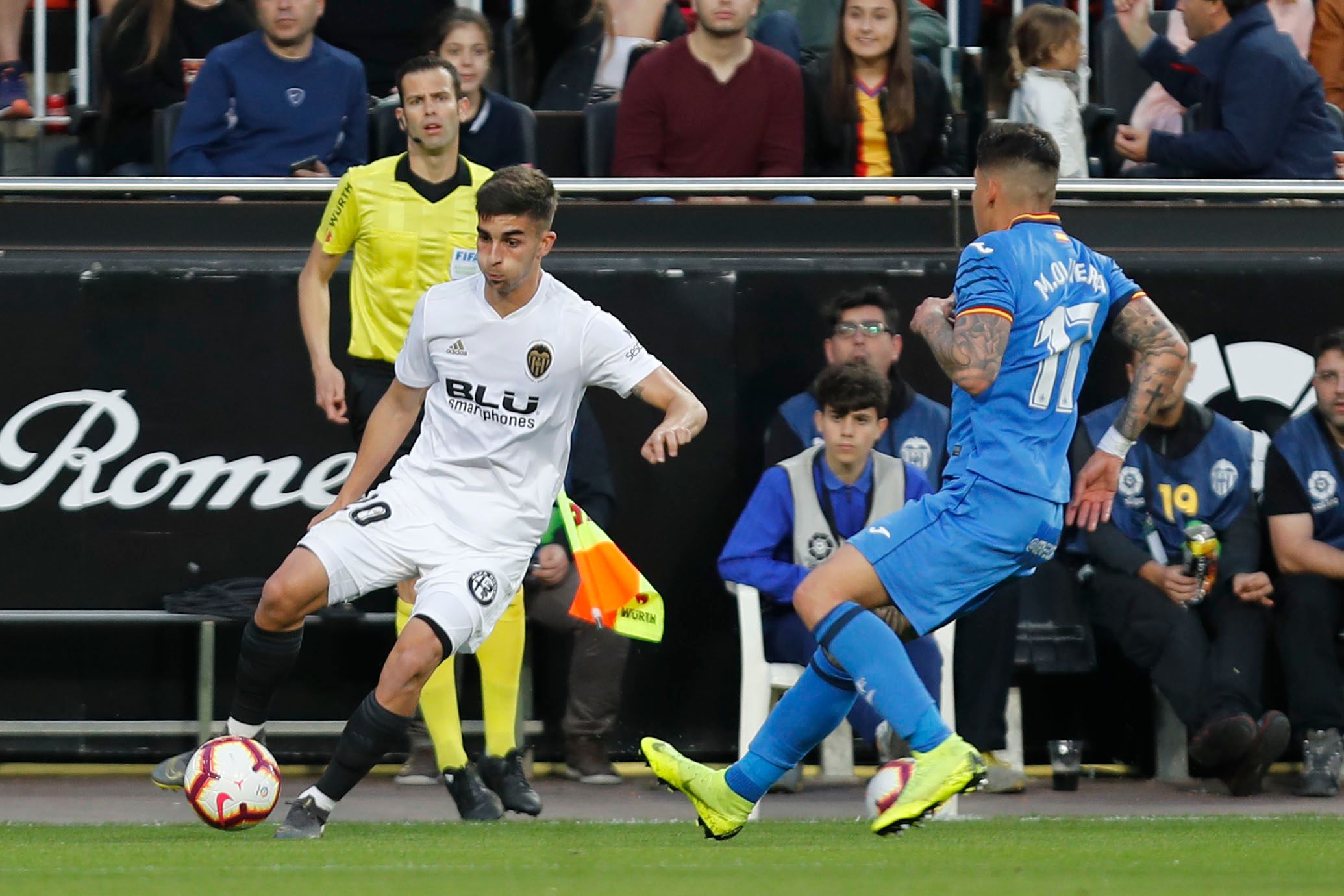 Ferran Torres en el Valencia-Getafe.