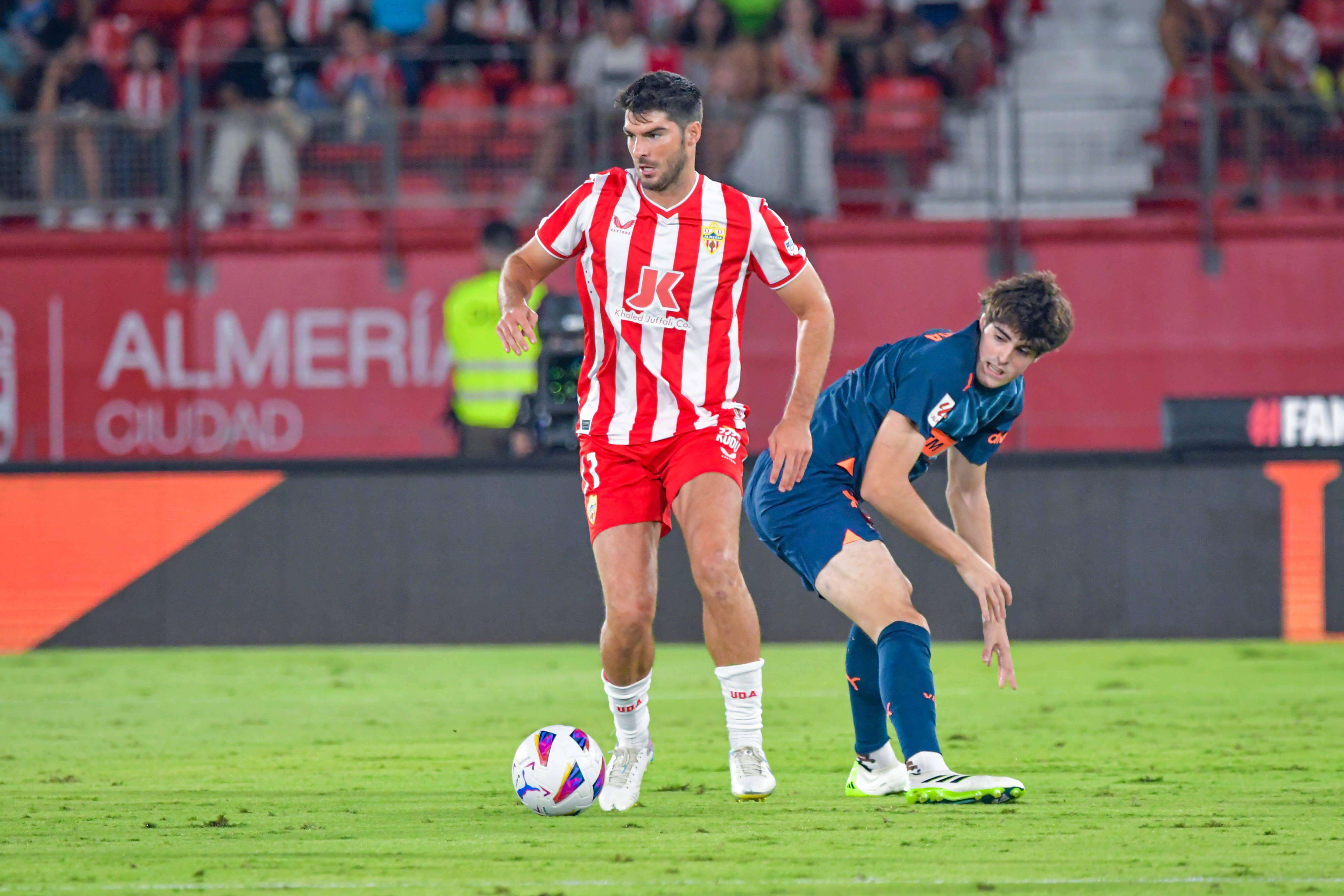 Gonzalo Melero, durante el Almería-Valencia.