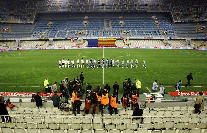  Imagen del Valencia-Deportivo en Mestalla a puerta cerrada.