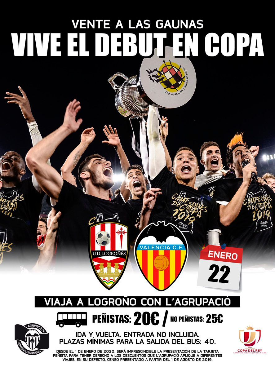 La Agrupación organiza viaje para ver el Logroñés-Valencia