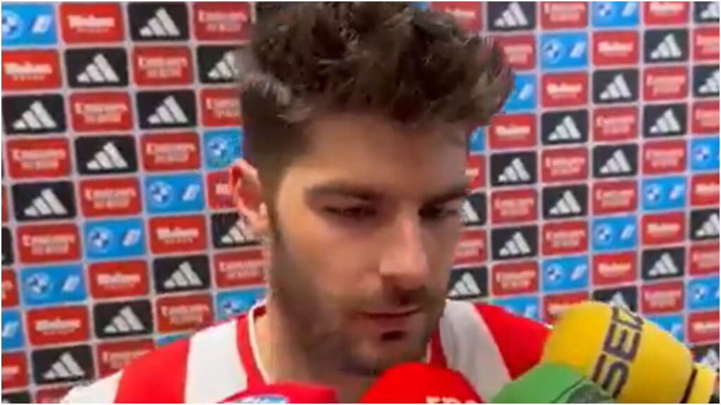  Melero, en la zona mixta del Bernabéu.