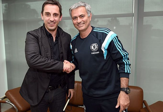 Gary Neville entrevistó a Mourinho con Sky Sports.